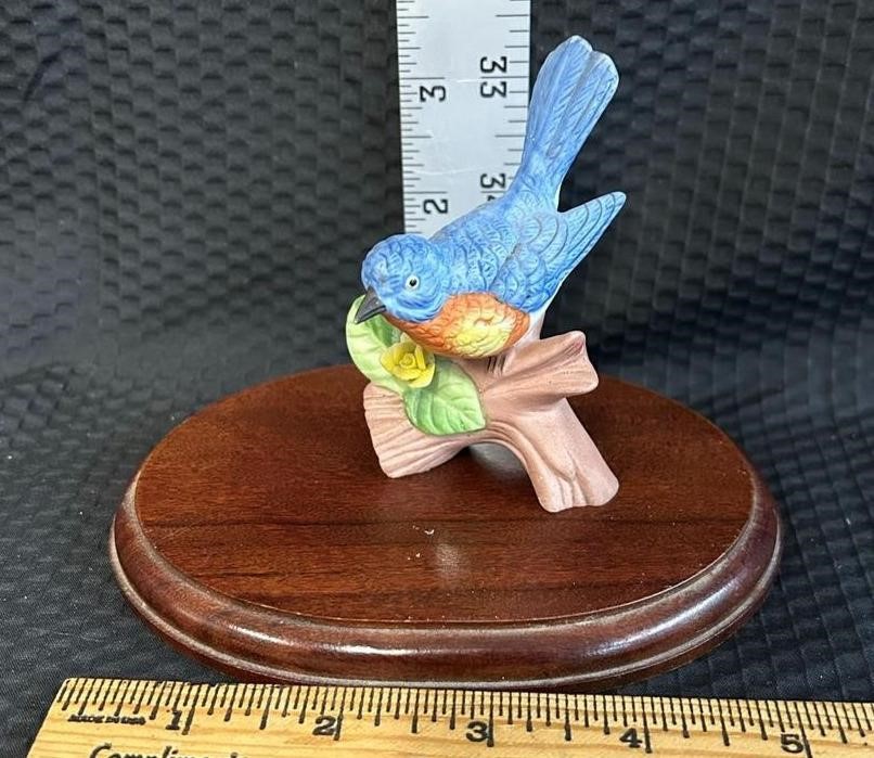 Ceramic Robin on Wooden Base