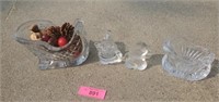 Glass Sleighs, Santa, Penguin Crystal