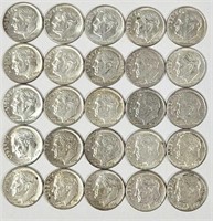 25 Nice Eye 90% Silver Roosevelt Dimes