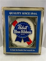 PABST BLUE RIBBON ADVERTISING SIGN, 19 X 16