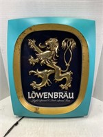 LOWENBRAU LIGHTED WALL MOUNT BEER SIGN,