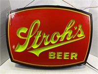 STROH'S BEER LIGHT UP TWO SIDED SIGN,