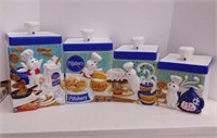 Set of 4 Pillsbury Doughboy kitchen canisters,