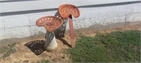 2 Old Metal Implement Seats