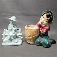 Vintage Pottery Figural Planter Vases