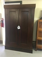 Large Antique Walnut Crock Cabinet with 2 Doors