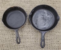 Pair of cast iron skillets 9 inch and 8 inch