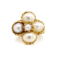 Victorian pearl and yellow gold jump ring