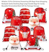 MSRP $13 10Pcs Christmas Drawstring Bags