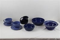 Drip Blue Pottery Bowl, Fiesta, Coche, SECLA+(8)