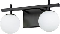 Black 2-Light Bathroom Vanity Sconce