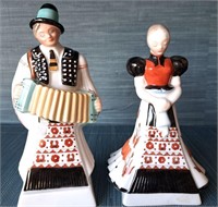 RARE HEREND MAN & LADY HUNGARIAN FIGURINES 6" TALL
