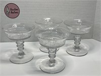 4 Sherbert or Champagne Glasses Possibly Fenton