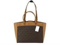 Michael Kors Brown Leather Logo Shoulder Bag