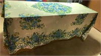 Vintage full-size floral fringed bedspread