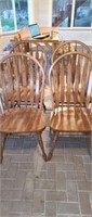 (4) 40" solid oak dining chairs