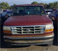 1993 FORD F150 PICK UP RED