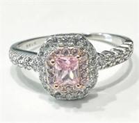 FABULOUS 1CT PINK AMETHYST DECO STERLING RING