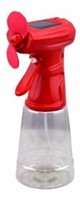 Solar Spray Bottle Misting Fan ~ Color Red