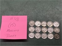 (15) Mercury Dimes