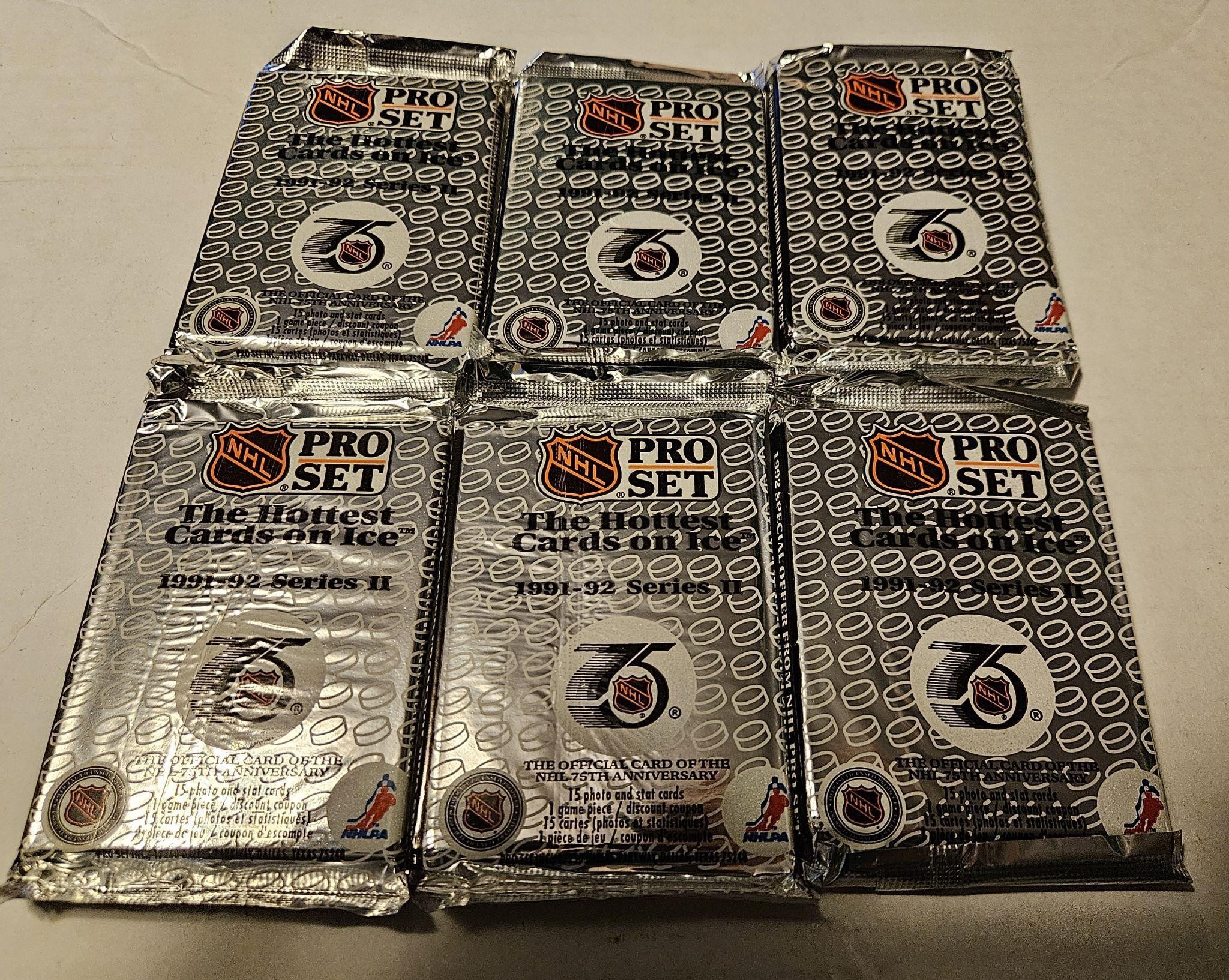 1991 - 92 NHL Hockey Pro Set Series 2 x 6 Packs