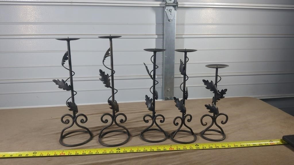 WROUGHT IRON CANDLE HOLDERS