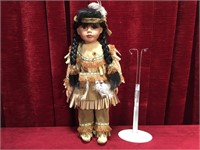 16" Native Doll w/ Stand