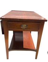 WOOD SIDE TABLE WITH DOVETAIL DRAWER BY