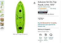 R759 Kokanee Sit-On-Top Kayak Lime 106