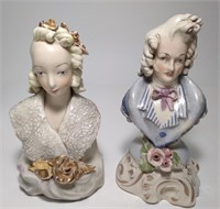 Lot of 2 Vintage Cordey Porcelain Busts