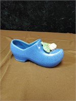 McCoy blue wooden shoe planter