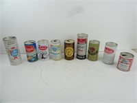 Lot of 9 Vintage Aluminum Beer Cans - Various