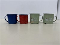 Lot of 4 outdoor enamel mugs
