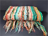Hand Knitted Rag Weave Blanket
