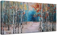 Canvas Wall Art Tree White Birch Picture Painting