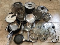 Assorted Miscellaneous Pots, Pans, Lids & More