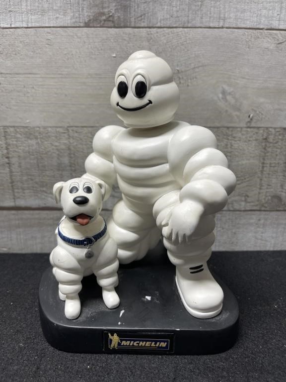 Michelin Man & Dog Bobble Head 7" Tall