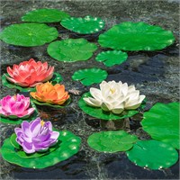 ZAUGONTW 10 Pcs Realistic Lily Pads  Pond