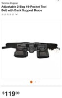 Tommie Copper Adjustable 2-Bag 19-Pocket Tool Belt