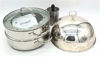 Stainless Steel Cookware & Silver Plate Dome