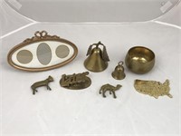 Brass Lot Animals Picture Frame Bell etc