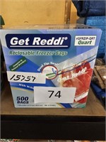 500ct quart sized reclosable freezer bags