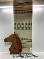 Southwest III Weaving by Bev Simouson &Horse Clock