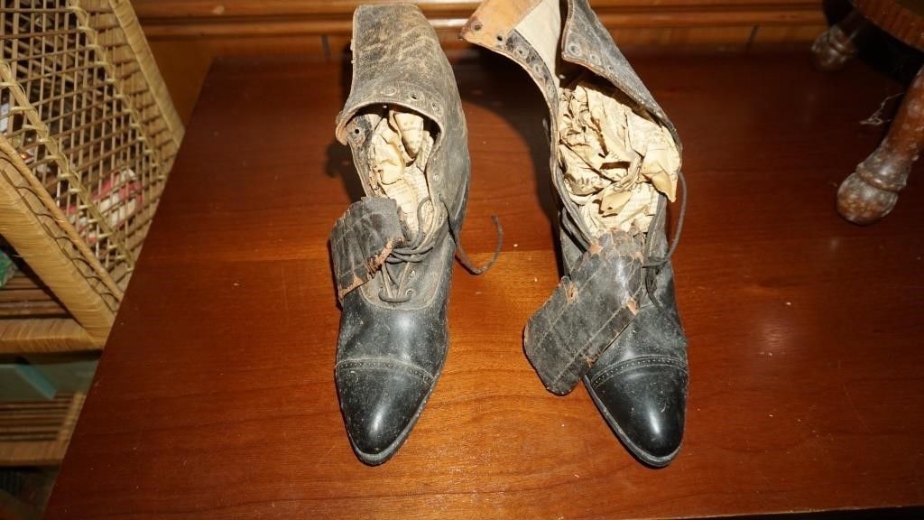Antique Pair of Leather Womans Shoes