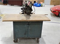 Craftsman Radial Armsaw on Metal Rolling Cabinet