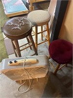 Bar stools and box fan