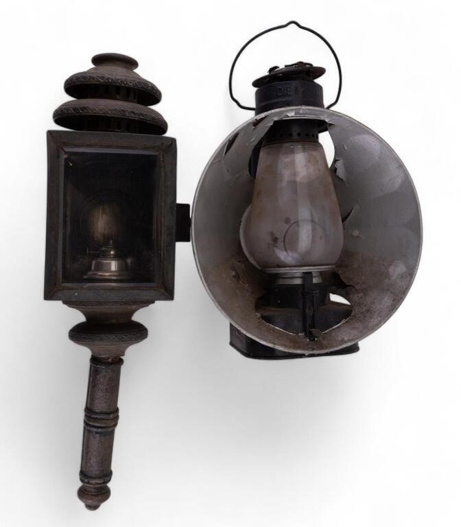 Antique Carriage Lamp & Dietz #30 Lantern