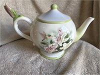 Vintage Teleflora Hummingbird-Lilies Teapot