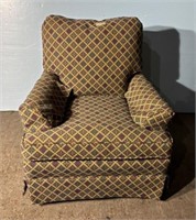 Modern Upholstered Striped Arm Chair