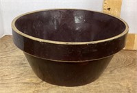 8" brown stoneware mixing bowl
